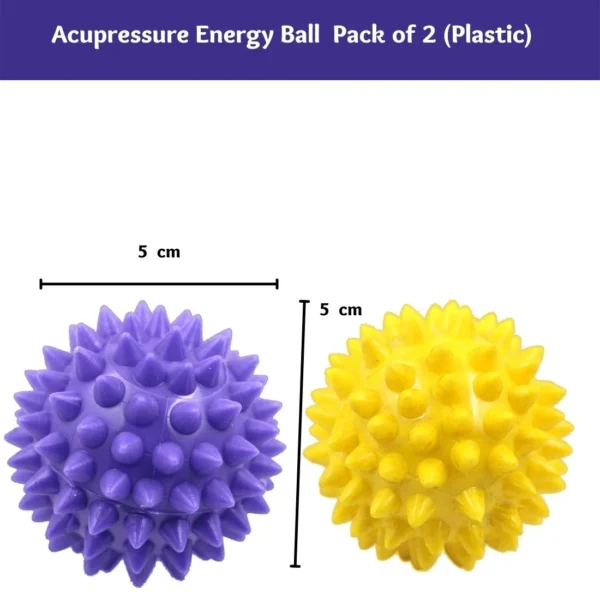 2 Acupressure energy ball with big spike (Plastic) sizes