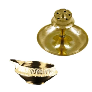 Brass Agarwati Stand and Kuber Diya
