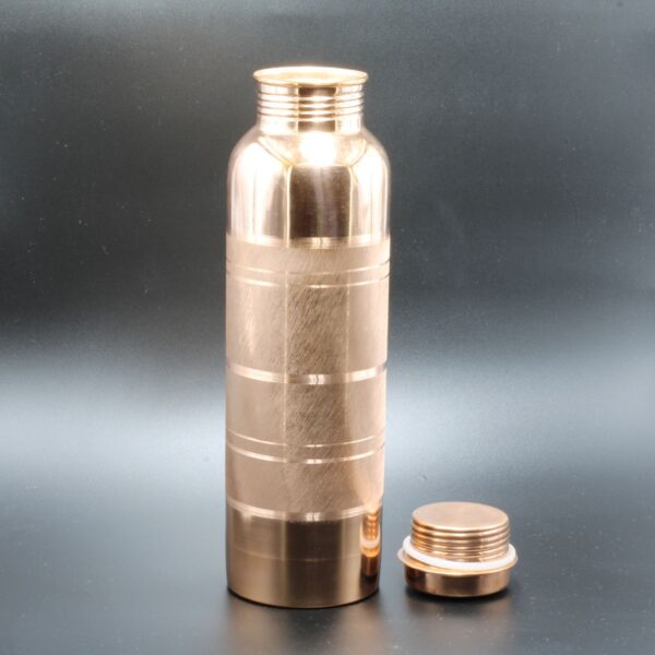 copper water bottle 1 liter cap opened