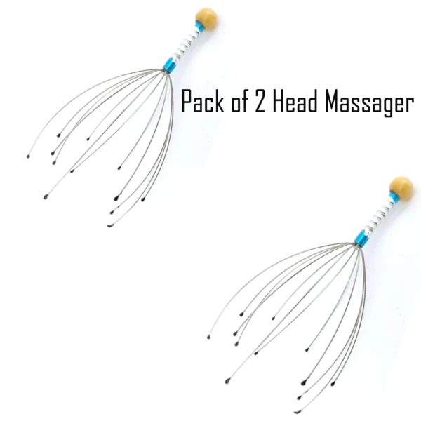 2 head massager with 12 steel spikes used for head massage