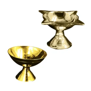 Brass Akhand Diya and 4 faces diya