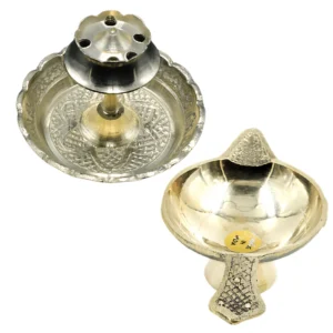 Agarwati stand and oil lamp made of brass