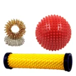 Acupressure Roller Ball with small spike, Plastic Hand Roller and 2 Sujok Finger rings