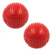 2 red acupressure plastic balls with spikes