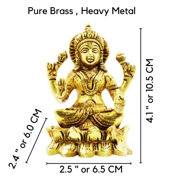 Luxmi Mata pure brass idol size