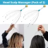 2 head massager with 12 steel spikes used for head massage
