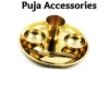 brass bhog thali with one glass, 2 katori and 1 spoon pooja accessories