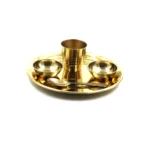 Kanha bhog thali with one glass, 2 katori and 1 spoon pooja accessories made of pure brass
