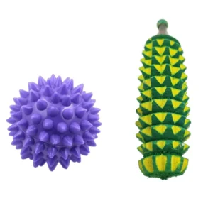 Acupressure Hand Roller wooden Stick and Energy Ball with Big Spike (Plastic)