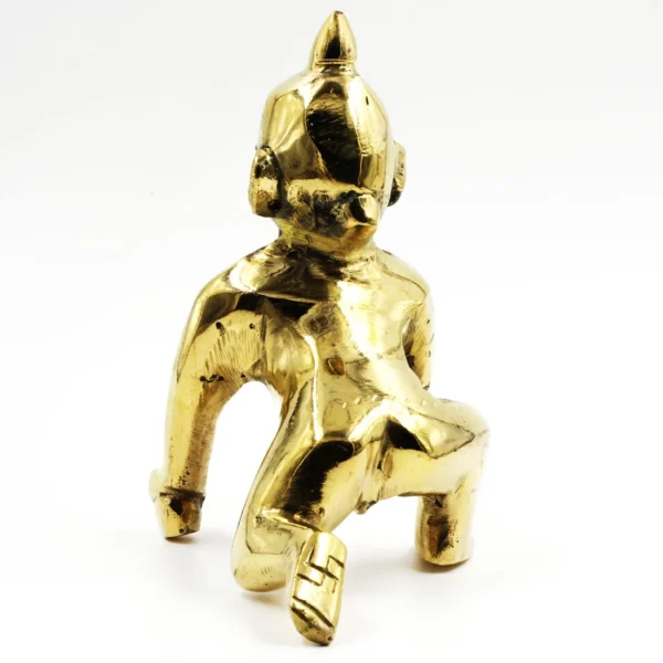 Laddu Gopal Pure Brass Idol back view