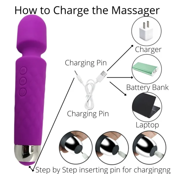 Charging of magic wand massager