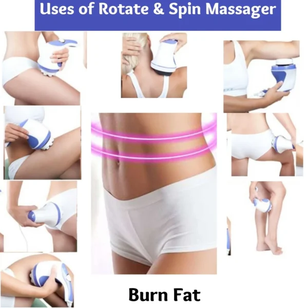 Slimming effect on A girl using Rotate and Spin cellulite removing massager with attachments