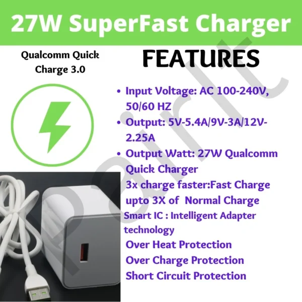 qualcomm charger 27 watt description