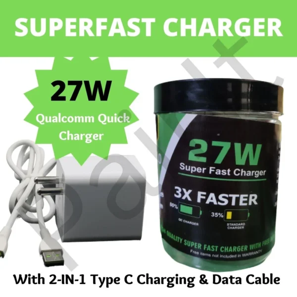 qualcomm charger 27 watt in a box
